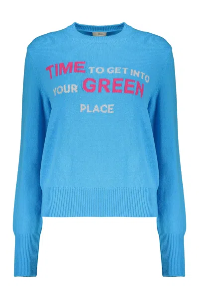 Herno Crew-neck Wool Sweater In Light Blue