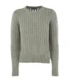Herno Elegant Alpaca-wool Blend Sweater With Graphic Openwork In Gray