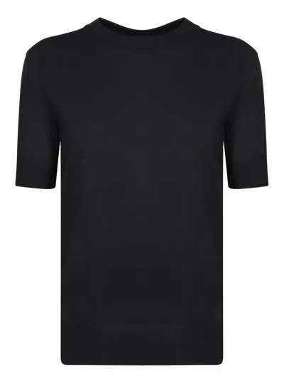 Herno Crewneck Knitted Top In Black