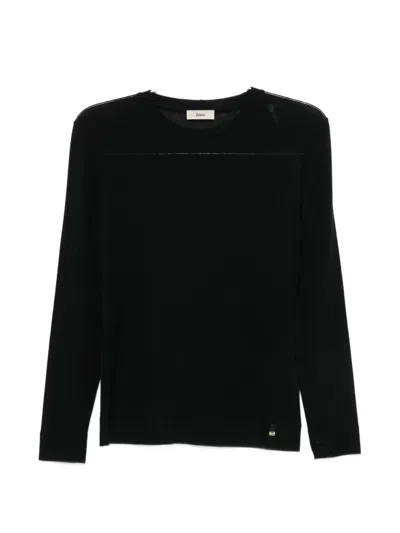 Herno Crew-neck Long-sleeve Sweater In Black