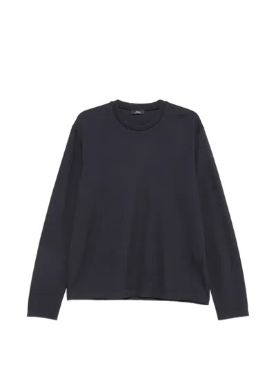 Herno Crew-neck Long-sleeve Sweater In Blue
