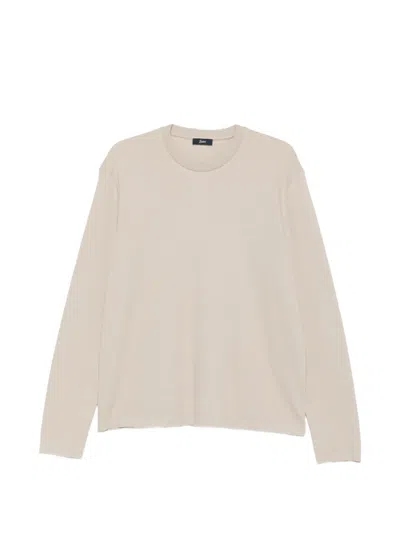 Herno Crew-neck Long-sleeve Sweater In Neutral