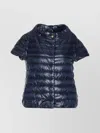 Herno Crewneck Short Sleeves High Collar Lateral Pockets In Blue