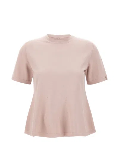 Herno Crew-neck Short-sleeve T-shirt In Pink