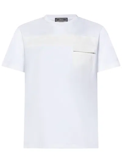 Herno Crewneck T-shirt With Ultra-light Nylon Accents