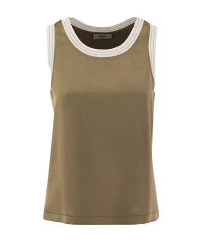 Herno Crewneck Tank Top In Multi