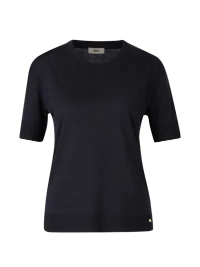 Herno Crewneck T-shirt In Blue