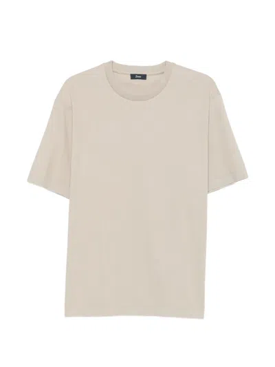 Herno Crew-neck T-shirt In Gold
