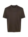 Herno Solid Wool Jersey Crewneck T-shirt In Brown