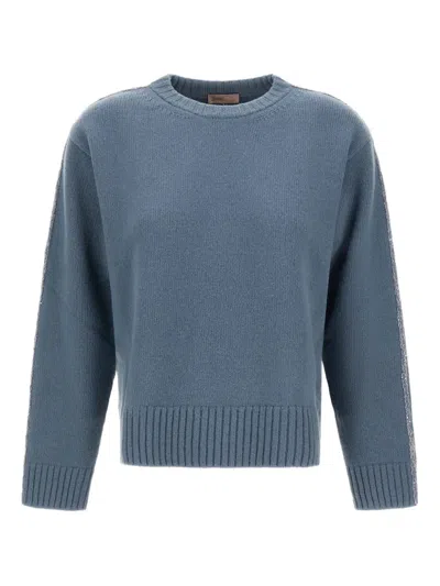 Herno Crew-neck Wool Sweater In Blue