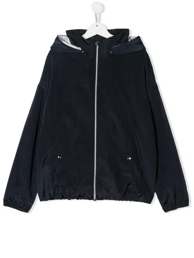 Herno Kids' Crinkle Effect Jacket In Blue