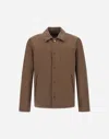 Herno Shacket In Crinkle Nylon In Brown