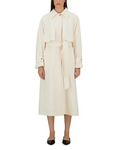 Herno Crinkled Belted Trench Coat In Gray