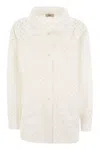 Herno Crochet-effect Shirt-cut Jacket In White
