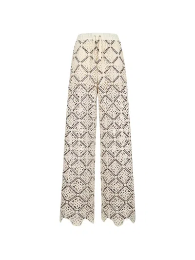 Herno Crochet Trousers In Neutral