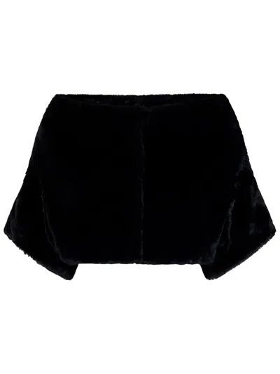 Herno Cropped Black Cape