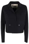 Herno Press-stud Cropped Jacket In Black