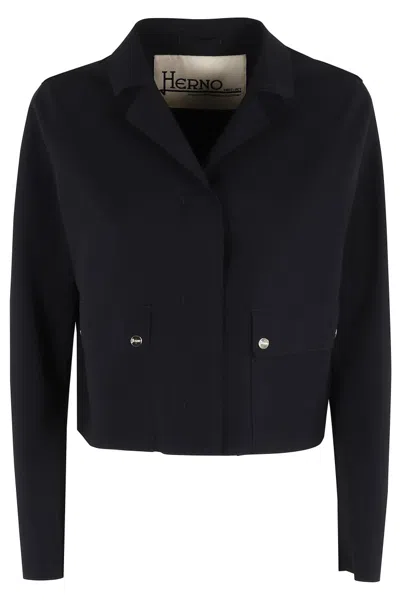 HERNO HERNO CROPPED BLACK JACKET
