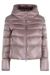 Herno Hooded Quilted Jacket In Pink