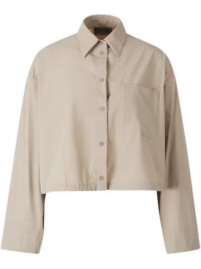 HERNO CROPPED BUTTON-UP SHIRT
