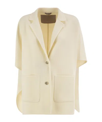 HERNO CROPPED CAPE-STYLE JACKET