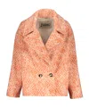 Herno Double-breasted Lapel-collar Jacket In Orange