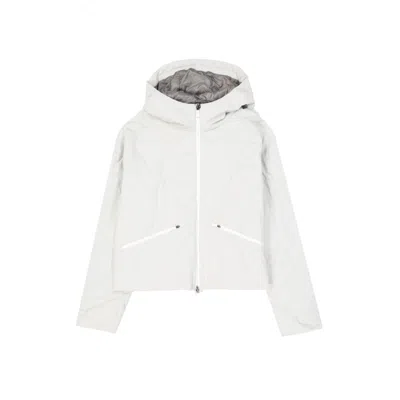 Herno Cropped Down Jacket With Design And Hood In White