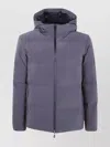 Herno Cropped Jacket With Hood And Pockets In Purple