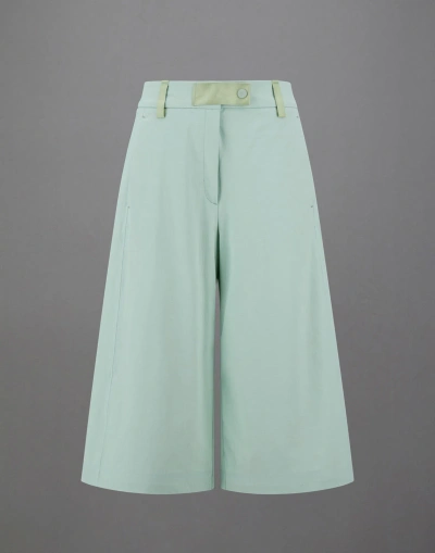 Herno Cropped Laminar Trousers In Comfort Structured In Seafoam Green