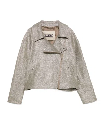 HERNO HERNO CROPPED MOTO JACKET
