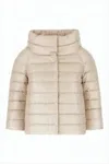 Herno Cropped Padded Jacket With Boxy Silhouette In Multi