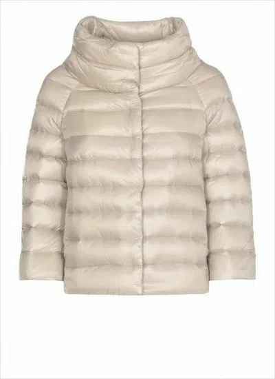 HERNO CROPPED PADDED JACKET WITH HIGH COLLAR