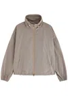 Herno Cropped Shell Jacket In Taupe
