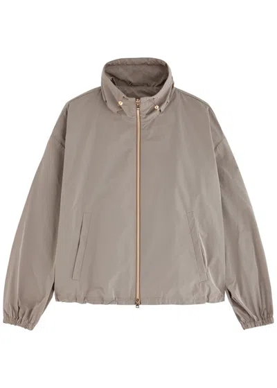 Herno Cropped Shell Jacket In Taupe