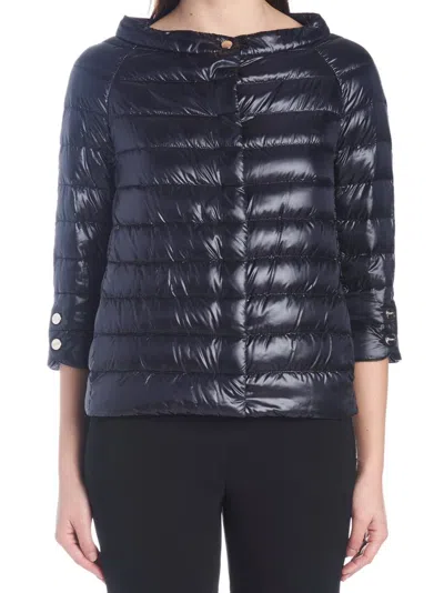 Herno Cropped Down Puffer Jacket In Black