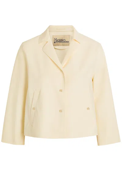 Herno Cropped Stretch-polyamide Jacket In Neutral