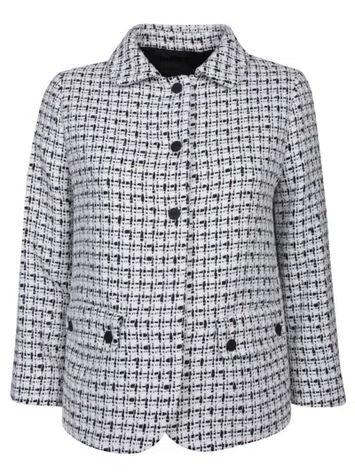 Herno Cropped Tweed Jacket In Multi
