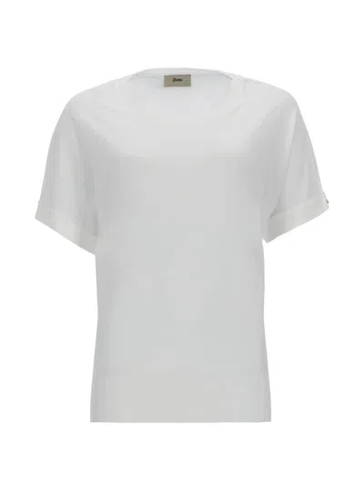 Herno Cuffed Sleeve T-shirt In White