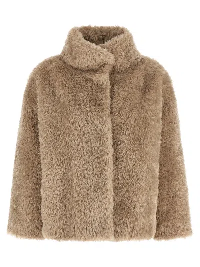 HERNO HERNO CURLED SHEARLING EFFECT COAT