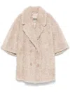 Herno Faux-shearling Jacket In Beige