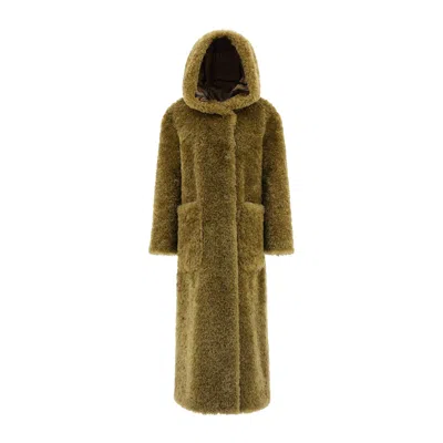 Herno Faux-fur Hooded Coat In Green