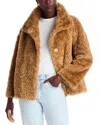 Herno Curly Faux Fur Jacket In Brown