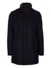 Herno Collar Shearling Removable Pockets Lateral Sleeves Long In Black