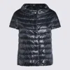 Herno Short-sleeved Down Jacket In Blue