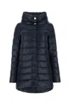 Herno Blue High Neck Jacket In Blue