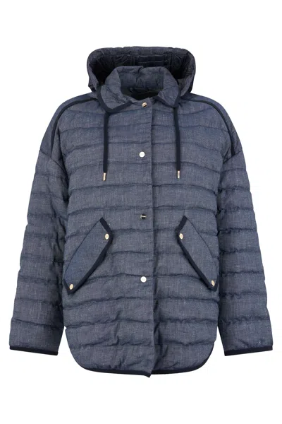 Herno Dark Blue Padded Jacket Elegant And Practical