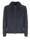 Herno Dark Blue Padded Jacket With Functional Design In Blue