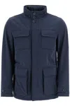 Herno Dark Blue Polyester City Life Jacket With High Collar In Blu (blue)