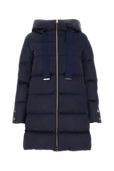 HERNO DARK BLUE POLYESTER DOWN JACKET