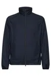 Herno Windproof Short Zip-up Jacket In Blue
